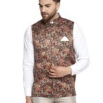 Men Floral Digitally Printed Nehru Jacket.
