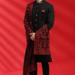 Black Matka Silk Indowestern Set